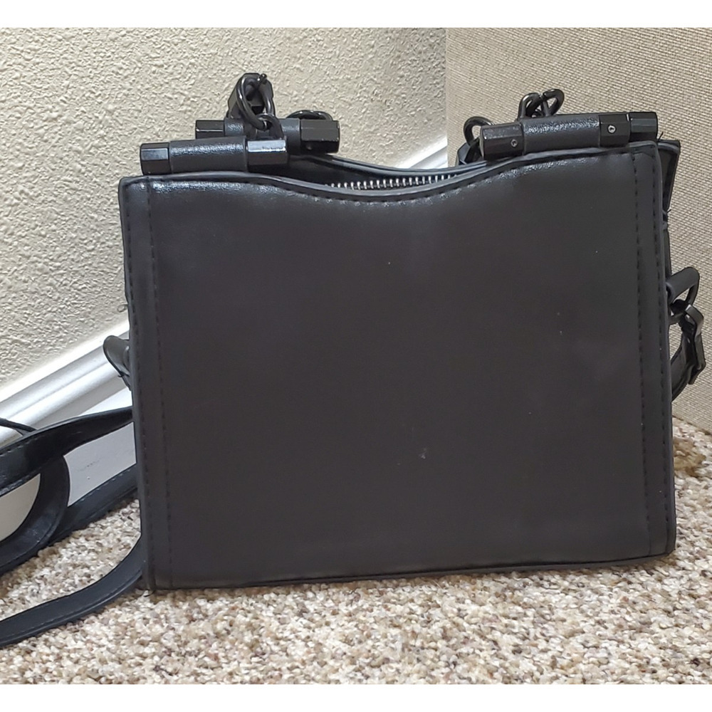 Badgley Mischka Black Crossbody Tote with Braided Handles & Logo - Picture 3 of 8